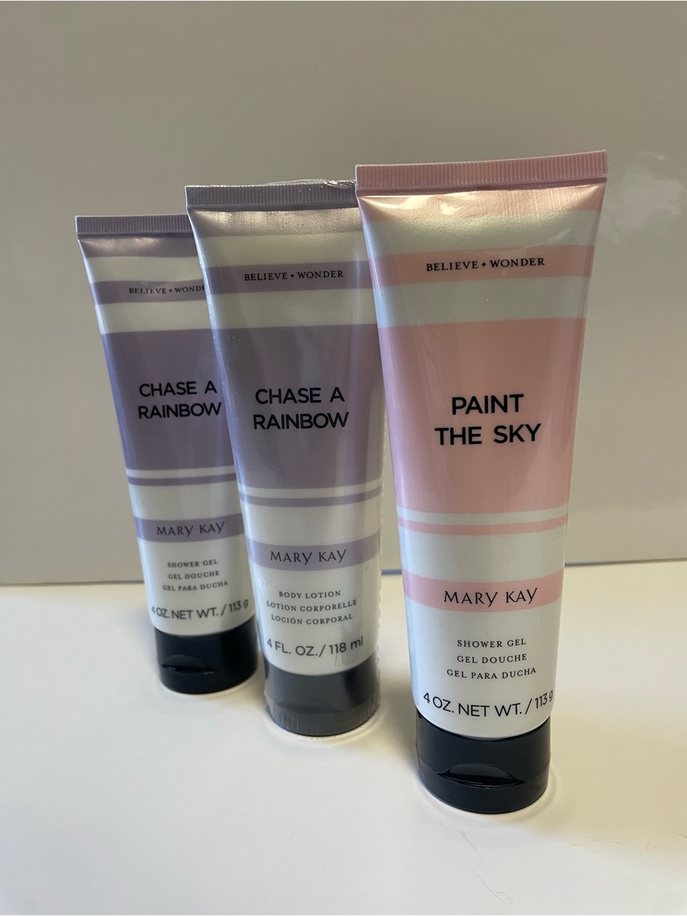 Mary Kay Believe + Wonder Discontinued Body Lotion Shower Gel Set Bundle